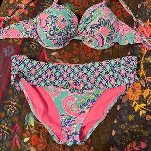 Lilly Pulitzer bikini bottom 14 top 12 EUC